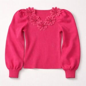 Hot Pink Sequence Long Sleeve Shirt